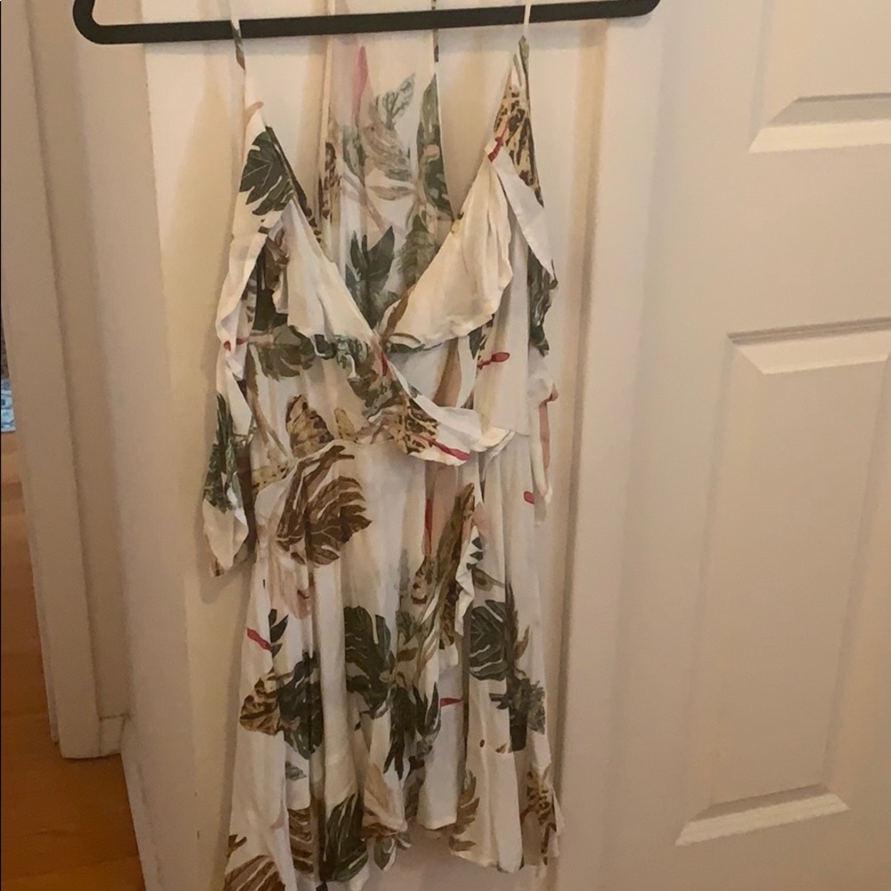 White floral mini dress